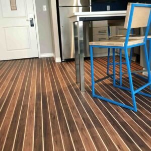 Nautical flooring in a kitchen water resistant flooring